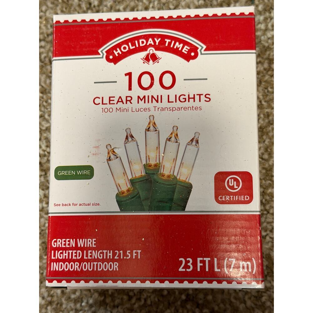 HOLIDAY TIME 100 CLEAR MINI LIGHTS